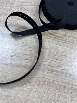 Резинка  2 см с отверстием ( для брюк, детской одежды) черный - фото 11154
