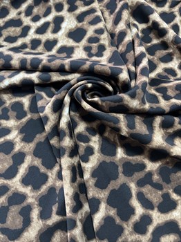 Плательная ткань Прада принт Леопард классика состав 97 ПЭ 3 лайкра - фото 12875