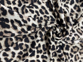 Плательная ткань Прада принт Леопард классика (светлый) состав 97 ПЭ 3 лайков - фото 12879