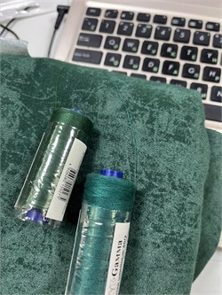 Отрез 0.9 м Футер 3х нитка барашек варенка  изумруд 5554