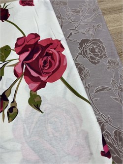 Отрез 2.5 м Сатин принт Розы ширина 235 м 5606
