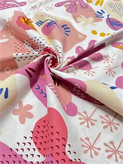 Ткань перкаль хлопок 100% ширина 155 см плотность 130 гр  принт кораллы 5691