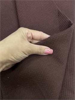 Вафельная ткань ширина 150 см 150 гр. цвет шоколад 5822
