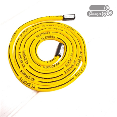Шнурок для худи  желтый Sport круглый 130 см с пластиковым наконечником - фото 4981