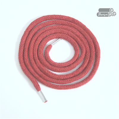 Шнурок для худи металлические наконечники Хлопок Красный - фото 5354