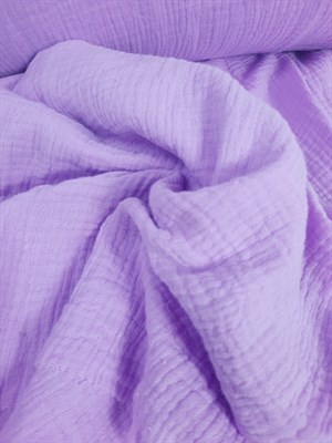 Ткань Муслин жатый двухслойный цвет "Лаванда" состав 100% хлопок