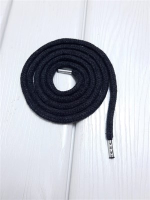 Комплект шнурков 5 шт.  для худи металлические наконечники Хлопок Темный Графит - фото 6293