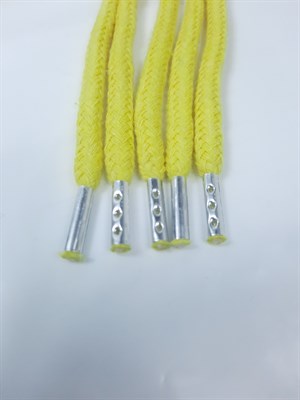 Комплект шнурков 5 шт. для худи металлические наконечники Хлопок Желтый - фото 6334