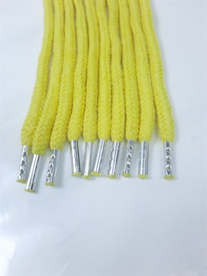 Комплект шнурков  10 шт. для худи металлические наконечники Хлопок Желтый - фото 6335