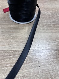Косая бейка 15 мм  Черный атласная