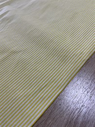 Ткань бязь премиум полоска желтая  на белом 150 см