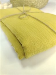 Ткань Муслин жатый двухслойный цвет "фисташка" состав 100% хлопок