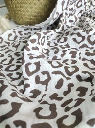 Ткань Муслин жатый двухслойный цвет "Леопард" состав 100% хлопок
