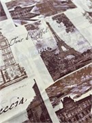 Отрез 1 м бязь Город на бежевом 5475