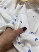 Футер 3-х нитка петля  Компакт Пенье  сердечки на молочном плотность 270-280гр 5481