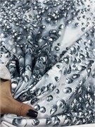 Отрез 1.35м Футер 2х нитка петля принт капли воды 5613