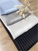 Отрез 1метр костюмная ткань Тиона голубая белая полоска (пятно) 5081