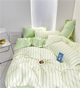 Ткань сатин  принт полоски цвет оливковый  хлопок 100% ширина 235 основа 5663