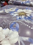 Ткань бязь гост большие цветы на фиолетовом ширина 220 см 5675