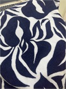 Отрез 0.8 м Велюр Синие цветы на белом 5748