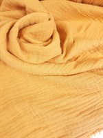 Ткань Муслин жатый двухслойный цвет "Шафран" состав 100% хлопок