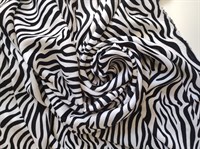 Ткань принт зебра черно белая плательная искусственный шелк Прада  97ПЭ 3 Эластан оптом