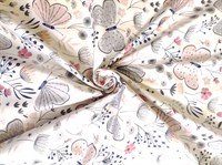 Ткань сатин принт Бабочки хлопок 100% ширина 160 см