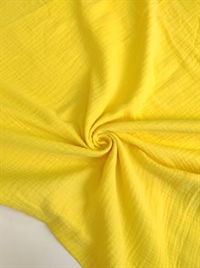 Ткань Муслин жатый двухслойный цвет "Желтый" состав 100% хлопок