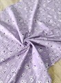 Фактурный хлопок  с полоской  цветы на лаванде  хлопок 100% 3238