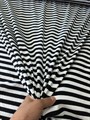 Кулирная гладь вязаная полоска Черно-белая с лайкрой 65131