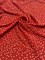 Плательная ткань Прада принт  маленький горох на красном  состав 97 ПЭ 3 лайкра - фото 12410