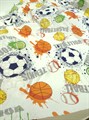 Ткань бязь премиум детский принт мячи 150 см 2842