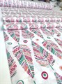 Ткань сатин принт Перья молочный хлопок 100% ширина 160 см 2916 - фото 8170