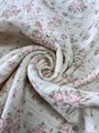 Ткань Муслин жатый двухслойный белый принт "Розы» - фото 9770